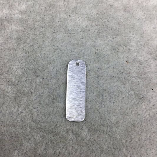 7mm x 25mm Silver Brushed Finish Blank oblong Oval Shaped Plated Copper Components - Sold in Pre-Counted Bulk Packs of 10 Pieces - (145-SV)