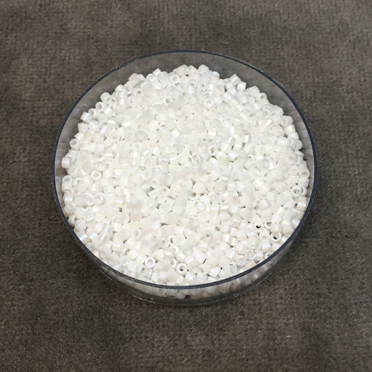 Size 11/0 Matte Finish Opaque White Genuine Miyuki Delica Glass Seed Beads - Sold by 7.2 Gram Tubes (Approx. 1300 Beads per 2" Tube)