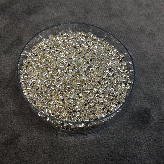 Size 11/0 Metallic Galvanized Silver Genuine Miyuki Delica Glass Seed Beads - Sold by 7.2 Gram Tubes (Approx. 1300 Beads per 2" Tube)