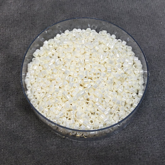 Size 11/0 Glossy Finish Light Yellow Ceylon Genuine Miyuki Delica Glass Seed Beads - Sold by 7.2 Gram Tubes (Approx. 1300 Beads per 2" Tube)