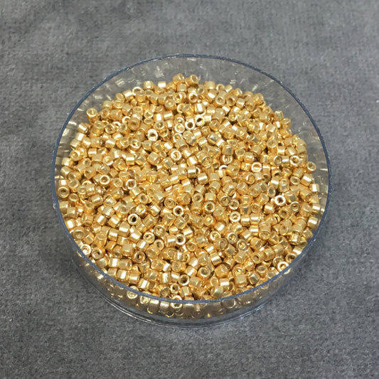Size 11/0 Metallic Duracoat Galvanized Gold Genuine Miyuki Delica Glass Seed Beads - Sold by 7.2 Gram Tubes (Approx. 1300 Beads per 2" Tube)