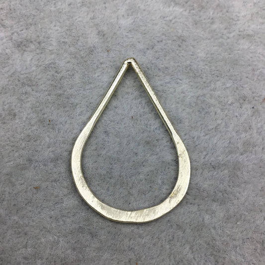 26mm x 40mm Gold Finish Open (Hammered Bottom) Teardrop Shaped Plated Copper Components - Sold in Packs of 10 Pieces - (118-GD)