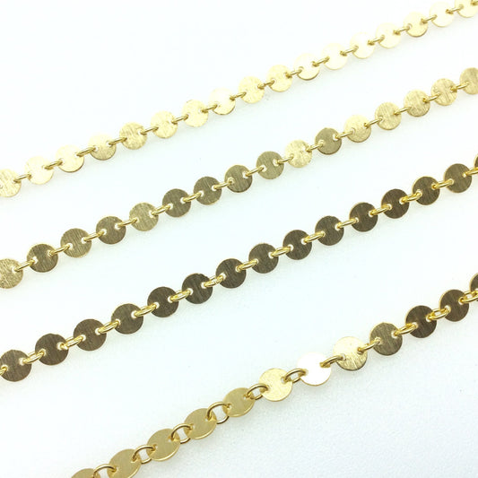 14k Gold Plated Link Chain - 6mm Coin Link Chain