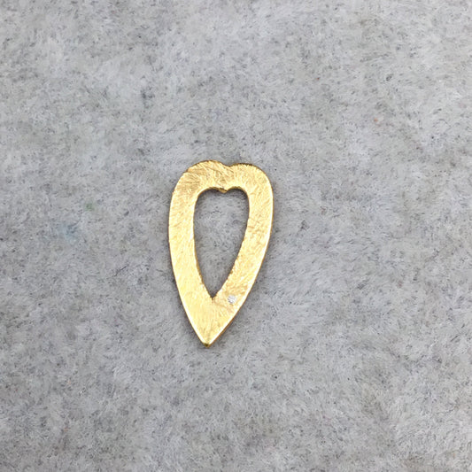 Gold Brushed Small Heart/Arrowhead Pendant/Charm Plated Copper Components - Measuring 9mm x 17mm - Sold in Packs of 10 - (229-GD)