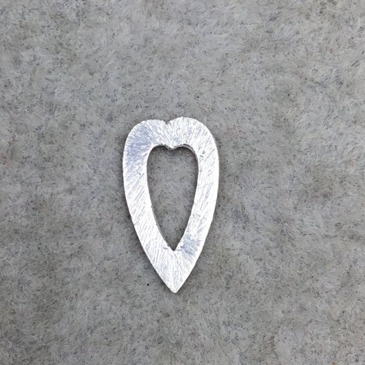 Silver Brushed Small Heart/Arrowhead Pendant/Charm Plated Copper Components - Measuring 9mm x 17mm - Sold in Packs of 10 - (229-SV)