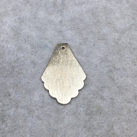 Medium Sized Fan/Scallop Pendant Gold Brushed Plated Copper Components - Measuring 18mm x 29mm - Sold in Packs of 10 - (438-GD)