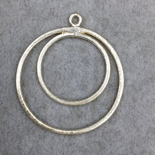 37mm x 37mm Large Sized Gold Plated Copper Double Nested Circular/Hoop Shaped Pendant Components - Sold in Packs of 10