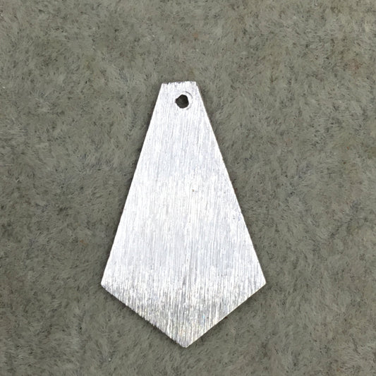 12mm x 22mm - Small Sized Silver Brushed Finish Copper - Blank Men's Tie/Dagger Shaped Components - Sold in Packs of Ten (587-SV)