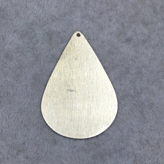 38mm x 55mm Gold Brushed Finish Blank Teardrop Shaped Plated Copper Components - Sold in Pre-Counted Bulk Packs of FOUR Pieces - (598-GD)