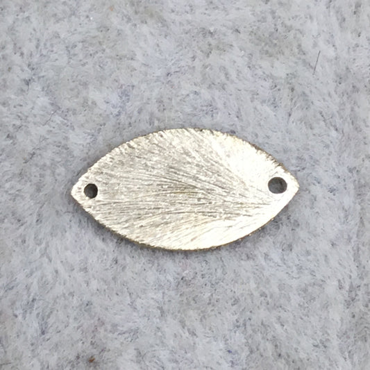 8mm x 15mm Gold Brushed Finish Dual Drilled Blank Marquise Shaped Plated Copper Components - Sold in Bulk Packs of 10 Pieces - (599-GD)