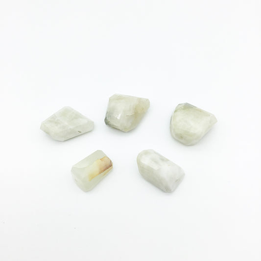 15-25mm Large Faceted White Moonstone Nugget Bead - Sold Individually, Randomly Chosen - High Quality Hand-Cut Indian Semi-Precious Gemstone
