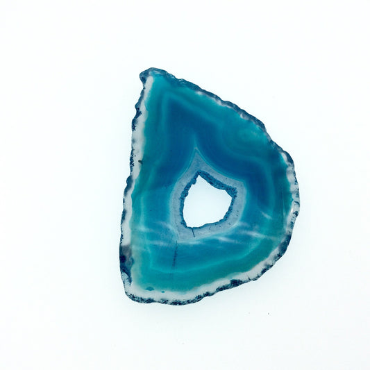OOAK Large Freeform Shaped UNDRILLED Open Aqua Blue/Green Agate Druzy "CHTA24" Slice Focal Pendant - 50mm x 75mm, Sold As Shown