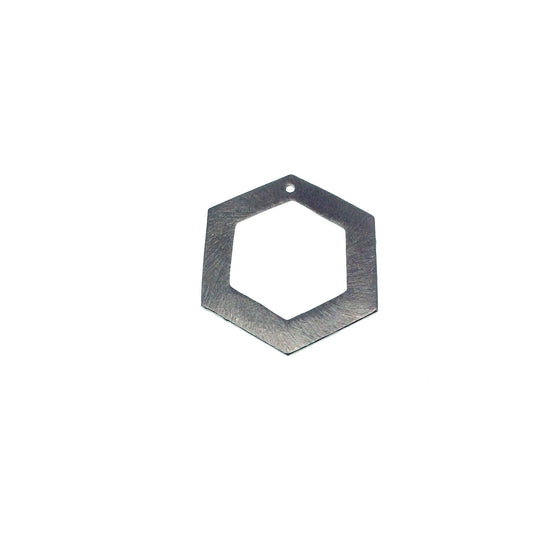 Large Gunmetal Plated Copper Open Cutout Thick Hex/Hexagon Shaped Components - Measuring 26mm x 30mm - Sold in Packs of 10 (183-GD)