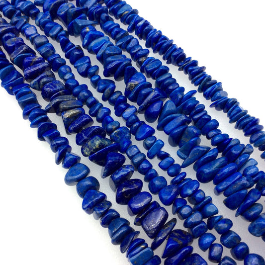 Glossy Finish Natural Lapis Lazuli Mixed Nugget Beads with 1mm Holes - Sold by 16" Strand (Approx. 120 Beads) - Measuring 2-5mm x 6-10mm