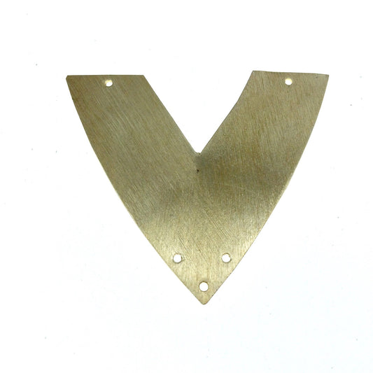 60mm x 60mm Gold Brushed Finish Blank Chevron Shaped Chandelier Style Plated Copper Components - Sold in PAIRS (2 pieces)