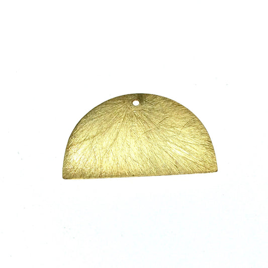 Beadlanta Rich Gold Finish - 33mm x 20mm Blank Semi Circle Shaped Plated Copper Jewelry Components (one hole) - Sold in Packs of 2