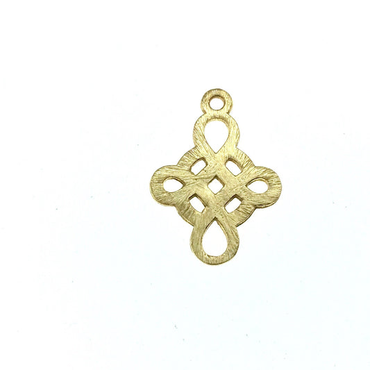 Beadlanta Rich Gold Finish - 15mm x 19mm Open Knotted Celtic Cross Shaped Plated Copper Jewelry Components - Sold in Packs of 2