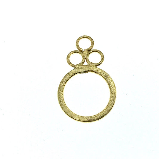 Beadlanta Rich Gold Finish- 17mm x 27mm Open Triple Rings/Bubbles Shaped Plated Copper Jewelry Components - Sold in Packs of 2