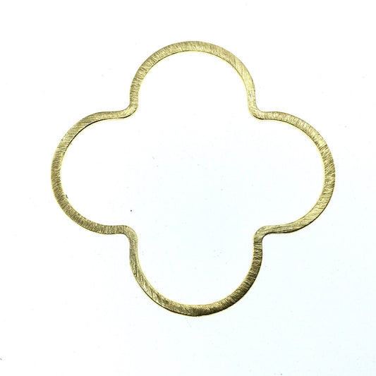 Beadlanta Rich Gold Finish - 50mm Open Quatrefoil/Clover Shaped Plated Copper Jewelry Components - Sold in Packs of 2