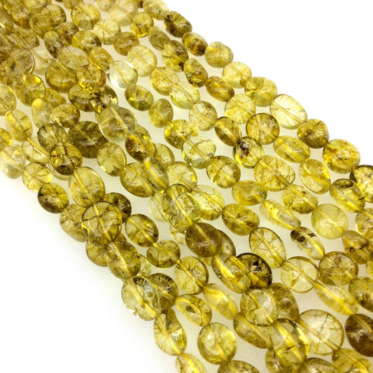 Smooth Lemon Citrine Pebble/Nugget Beads - 15.5" Strand (~ 40 Beads) - Measuring 10-12mm - Semi-Precious Gemstone - Sold by the Strand