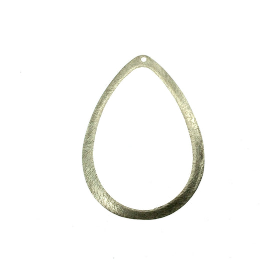 30mm x 43mm Soft Gold Brushed Finish Thick Open Teardrop Shaped Plated Copper Components (one hole) - Sold in Packs of 10 Pieces