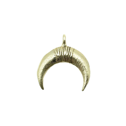 17mm X 20mm Gold Plated Copper Faux Wire Wrapped Crescent Shaped Pendant W/ Concave Back Components (one Ring) Sold Individually