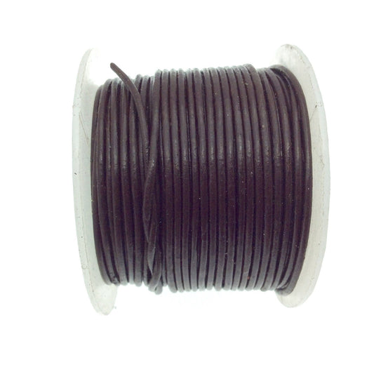 FULL SPOOL - Dark Brown Leather Cord - Measuring 1.5mm - 25 yards per spool - Round Leather Jewelry Cord