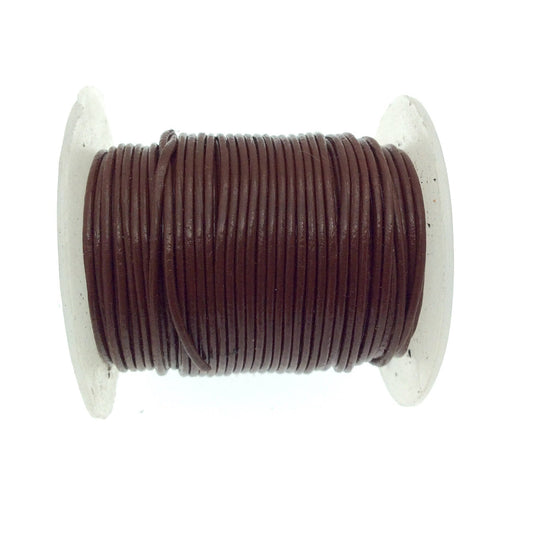 FULL SPOOL - Brown Leather Cord - Measuring .5mm - 25 yards per spool - Round Leather Jewelry Cord