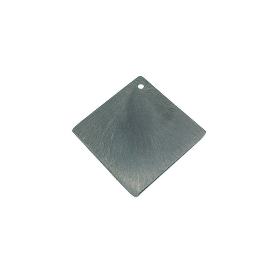 26mm x 26mm Gunmetal Plated Blank Diamond Shaped Brushed Finish Copper Components - Sold in Packs of 10