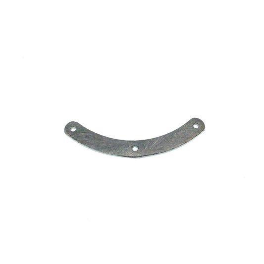 5mm x 40mm Gunmetal Brushed Curved Shaped Connector with 3 Holes Plated Copper Components - Sold in Pre-Counted Bulk Packs of 10 Pieces