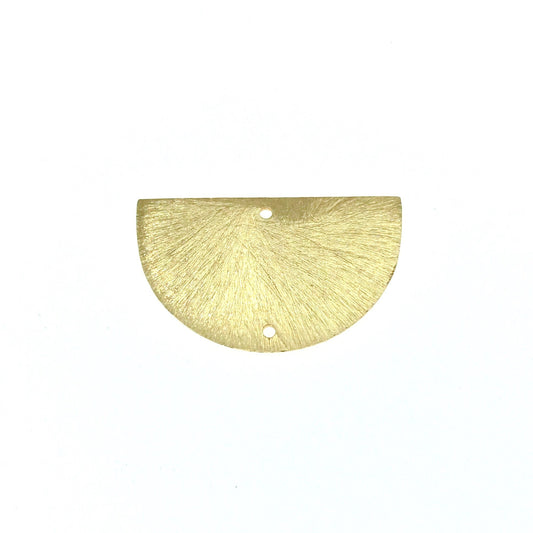 Beadlanta Rich Gold Finish - 33mm x 20mm Blank Semi Circle Connector Shaped Plated Copper Jewelry Component (two holes) - Sold in Packs of 2