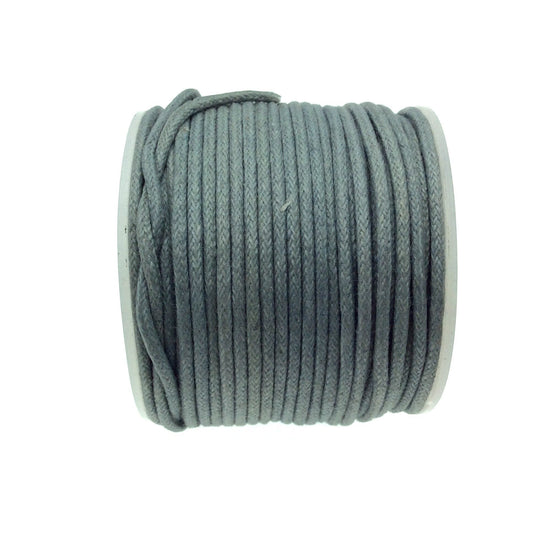 FULL SPOOL - Gray Beadlanta Waxed Cotton Cord - Measuring 1.5mm - 27 yards per spool - Round Cotton Jewelry Cord