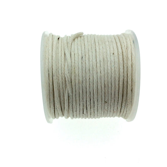 FULL SPOOL - White Beadlanta Waxed Cotton Cord - Measuring 1.5mm - 27 yards per spool - Round Cotton Jewelry Cord