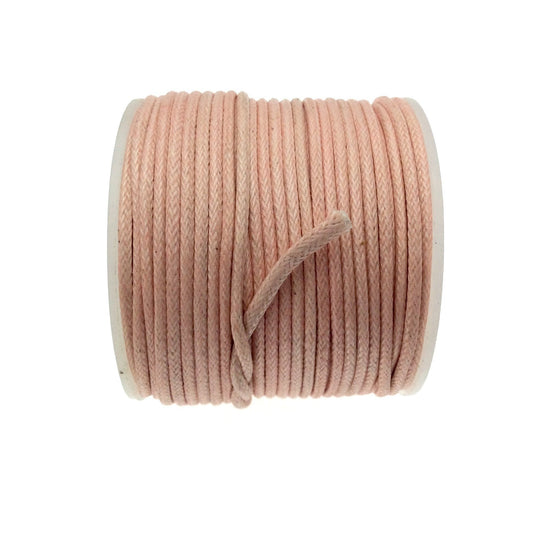 FULL SPOOL - Light Pink Beadlanta Waxed Cotton Cord - Measuring 1.5mm - 27 yards per spool - Round Cotton Jewelry Cord