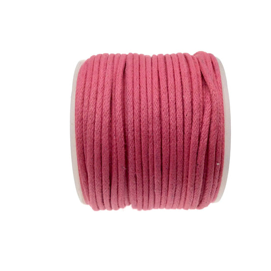 FULL SPOOL - Bubblegum Pink Beadlanta Waxed Cotton Cord - Measuring 1.5mm - 27 yards per spool - Round Cotton Jewelry Cord