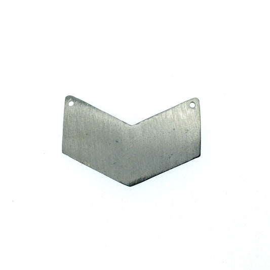 32mm x 22mm Gunmetal Brushed Finish Blank Chevron Shaped Plated Copper Components (Double Drilled) - Sold in Packs of 10 Pieces - (461-GD)