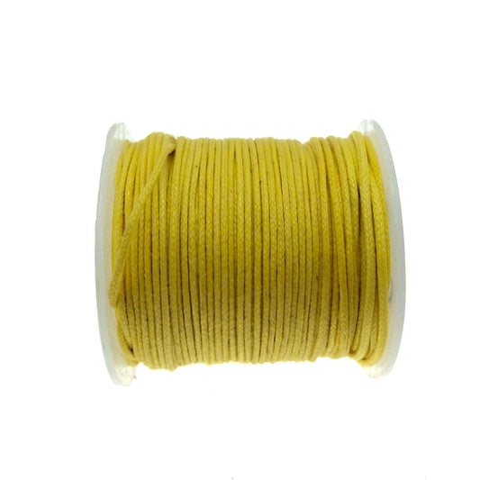 FULL SPOOL - Yellow Beadlanta Waxed Cotton Cord - Measuring .5mm - 27 yards per spool - Round Cotton Jewelry Cord
