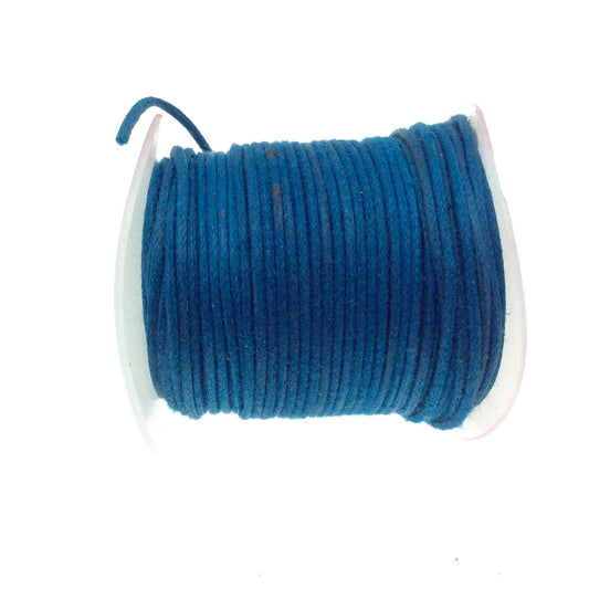 FULL SPOOL - Denim Blue Beadlanta Waxed Cotton Cord - Measuring .5mm - 27 yards per spool - Round Cotton Jewelry Cord