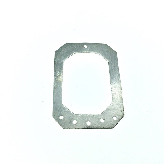 29mm x 41mm Silver Brushed Finish Thick Chandelier Octagon Shaped Plated Copper Components - Sold in Pre-Counted Packs of 10- (192-SV)