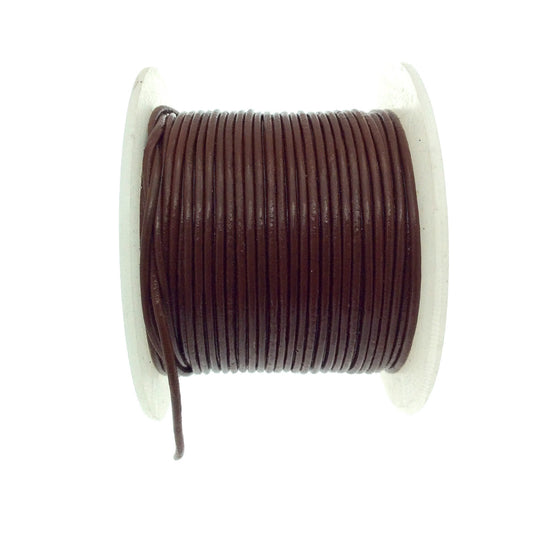 FULL SPOOL - Brown Leather Cord - Measuring 1.5mm - 25 yards per spool - Round Leather Jewelry Cord