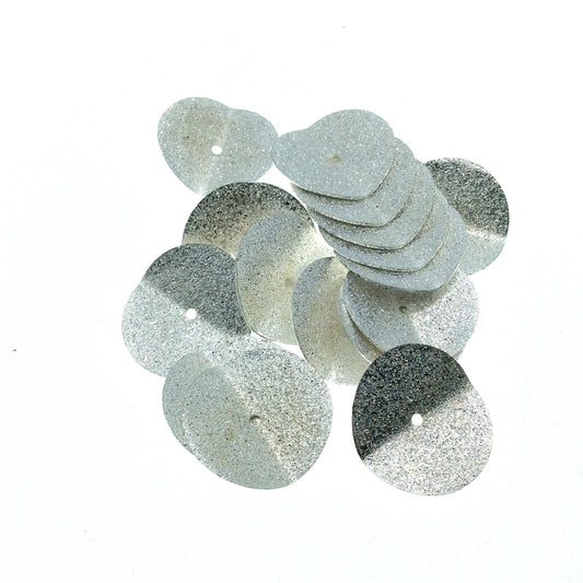 18mm Textured Silver Plated Copper Wavy Disc/Heishi Washer Shaped Components - Sold in Bulk Packs of 25 Pieces - Great as Bracelet Spacers!