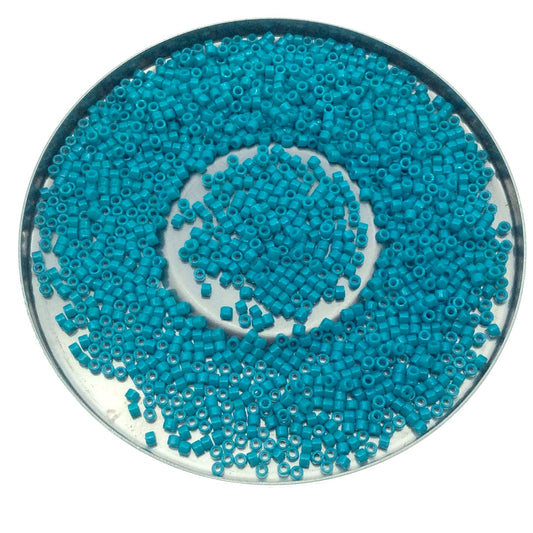 Size 11/0 Glossy Opaque Turquoise Green Genuine Miyuki Delica Glass Seed Beads - Sold by 7.2 Gram Tubes (Approx. 1300 Beads per 2" Tube)