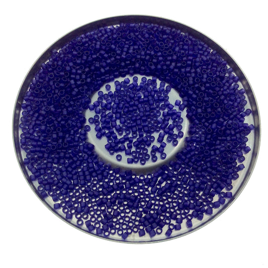 Size 11/0 Matte Finish Transparent Dyed Violet Genuine Miyuki Delica Glass Seed Beads - Sold by 7.2 Gram Tubes (Approx. 1300 Beads/2" Tube)