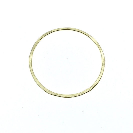Jewelry Findings 51mm Gold Brushed Finish Open Hammered Circle/Ring/Hoop Shaped Plated Copper Components Sold in Packs of 10 Pieces (660-GD)
