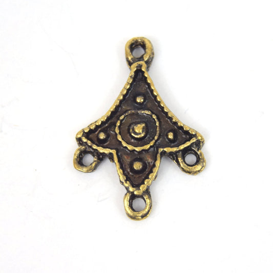 Antique Brass Plated Copper Embellished Chandelier Charm/Pendant with- Measuring 20mm x 32mm - Sold Individually, Chosen at Random