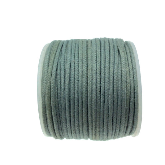 FULL SPOOL - Light Gray Beadlanta Waxed Cotton Cord - Measuring 1.5mm - 27 yards per spool - Round Cotton Jewelry Cord