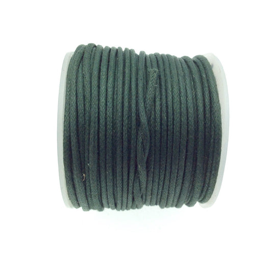 FULL SPOOL - Forest Green Beadlanta Waxed Cotton Cord - Measuring 1.5mm - 27 yards per spool - Round Cotton Jewelry Cord