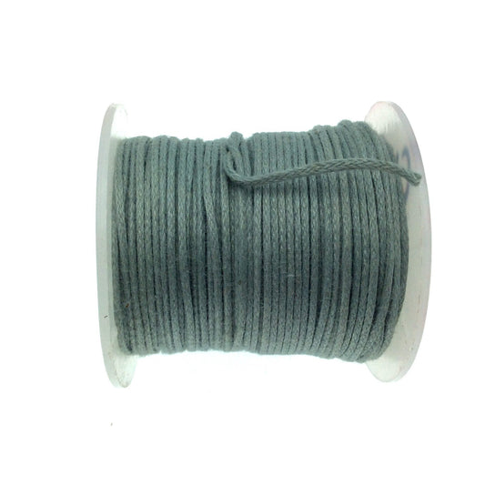 FULL SPOOL - Gray Beadlanta Waxed Cotton Cord - Measuring .5mm - 27 yards per spool - Round Cotton Jewelry Cord