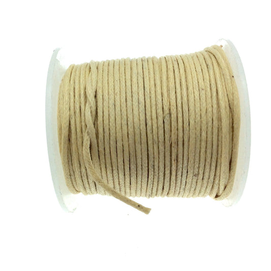 FULL SPOOL - Cream Beadlanta Waxed Cotton Cord - Measuring .5mm - 27 yards per spool - Round Cotton Jewelry Cord