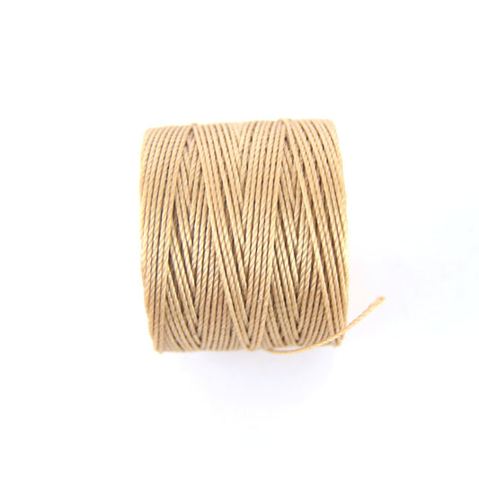 FULL SPOOL - Beadsmith S-Lon 210 Tan Nylon Macrame/Jewelry Cord - Measuring 0.5mm Thick - 77 Yards (231 Feet) - (SL210-Tan)